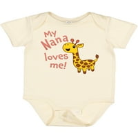 Inktastic moj nana voli mene - slatka Giraffe poklon baby boy ili baby girl bodysuit