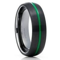 Crni vjenčani prsten, zeleni volfram prsten, zeleni volfram prsten, zaručni prsten, volfram karbidni prsten