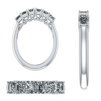Asscher Cut 1CTW simulirani dijamantski godišnjički prsten, čista briljantna cirkonija i CZ venčani zaručnički band-srebrna veličine 8.5
