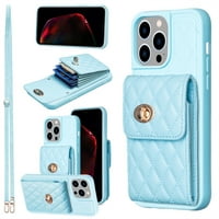 Luksuzni novčanik za iPhone PRO MA Case organski karton Slots nosači PU kožni metalni zvuk sa križnim ramenom na ramenu SOLEGO otporna na elegantnu torbicu, plava
