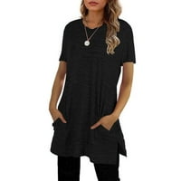 Okrugli vrat Cardigan ženski povremeni modni džep majica kratkih rukava žensku plus veličine dugih rukava kamisole s čipkom topom