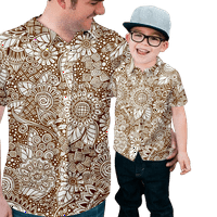 Porodično podudaranje dugmeta Polo košulje Tropski poliesterski vrhovi, veličina djece odrasla osoba, unisex