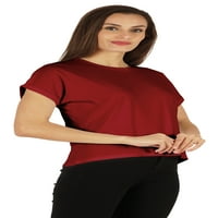 Majica s inkmesovom ramena okrugla vrata za žene za žene Ležerne prilike Rela Fit Ljetne majice