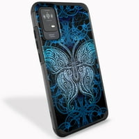 Metkaza Hybrid Slim Telefon CASS CASE CASTEM kompatibilan sa METRO T-Mobile TCL ION - Teal Butterfly