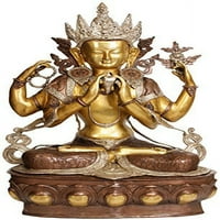 Velike veličine Chenresig The Four-naoružana avalokiteshvara - mesingana statua