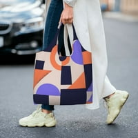 Platno torba za žene, šarene geometrijske umjetničke oblike Velike torbe za višekratnu upotrebu, višebojni