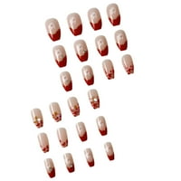 Chic lažni nokti s bijelim kamelijama uzorak čip-solijski lažni nokti za profesionalni salon Koristite