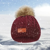 1- godina za djevojke dječake Djeca zimska beanie hat topla pletena skijaška kapa s palufnim kuglicom