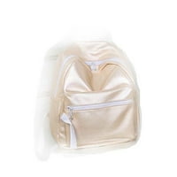 Modna ženska torba na rame PU kožna puna boja dvostruka patent zatvarača ruksak za putovanja Ladies