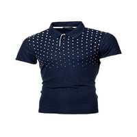 Paille muške majice Dugme T kratki rukav ljetni vrhovi Slim Fit Sport Tee Navy Plavi bijeli 4xl