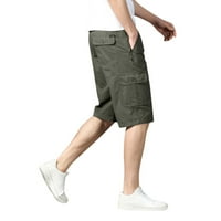 Bacock muške kratke hlače za muškarce muške modne casual solidne boje Multi džepni kopč za patent zatvarač