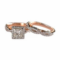 Jiyugala prstenovi za muškarce Dame Rose Gold Pjenušava Podudaljni prstenovi Klasični kvadrat Zircon