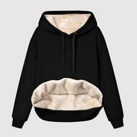 Kali_store puni zip duksev duksev ženski pulover s duksevca, pisma s kapuljačom, crna, l