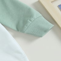 Wassery Newborn Baby Boys Jesen odjeća 3T Odjeća za novorođenčad kontrastna boja dugih rukava Duks pulover Top elastične hlače za odjeću za malinu 0-3t