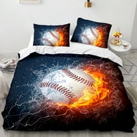 Sports bejzbol uzorak posteljina set za posteljinu od tromjesečne prozračne prekrivače kralj prekrivač