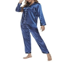 Avamo Womens Imitacija svilena satena pidžama Set dvodijelni PJ setovi V izrez za spavanje sa zaslona za spavanje sa dugim pločicama PJ duge hlače