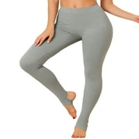 Allegra K Ženska čvrsta mekana elastična stručna teretana Yoga Stirrup pantalone