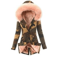 Tking Fashion Women Cardigan kaput zimska topala debela dugačka jakna kapuljača sa kapuljačom Kardigana za žene Pink XL