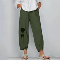 Kakina s klirens ženske hlače za ljetne žene dama casual cvjetovi ispis elastičnih pojačanih struka