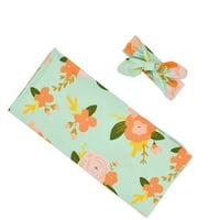 Dengjunhu set novorođenče cvjetni print pokrivač za bebe Stretch wrap sweddy pokrivač koji prima pokrivač