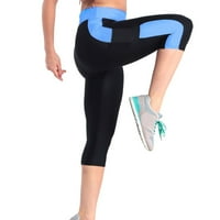 Ženska vježba joga gamaše trčanje Capri hlače u boji blok visoki struk mršave hlače mekaste rastezljive udobne obrežene tajice sa džepovima