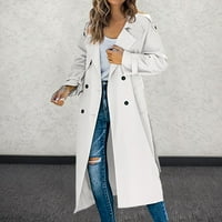 Ženska casual jakna lagani jesenski kaput srednji duljina Ležeran svestrani kaput bijeli l