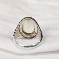 Limunski kvarcni prsten, prirodni limunski kvarcni prsten, kvarcni nakit, srebrni nakit, srebrni prsten,
