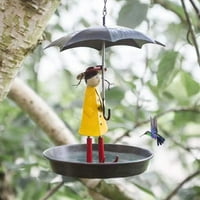 Mulanimo Creative Hanging Girl za dovod ptica sa kišobranskom ladicom Otvoreni vrtni dekoracija dvorišta