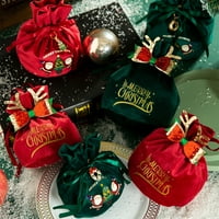 Božićna torba Božićni jezik Božićne voće Velvet torba baršunasta torba Božićni poklon Paket Party Poklon