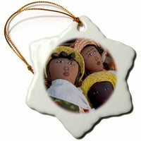 3Droza Ostrvo za reunion višebojni porculan ukrasni akcentni snježni ornament, 3