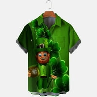 Olyvenn Save Big Saint Patricks Day Poklon bluze za ženska gumba Down Lapel kratki rukav Labavi Ležerne