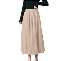 Skorts suknje za žene- kauzalne mrežne velike hem žene ženske suknje bež veličine s