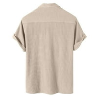 Muška ležerna plairana bluza za oblikovanje od sunca s kratkim rukavima Majica sa čvrstim džepom majica