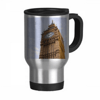 Big Ben Blue Sky White Clouds Travel Glip Flip Poklopac od nehrđajućeg čelika Cup Tumbler Termos