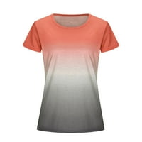 Žene Casual Loose Rainbow tiskane majice na vrhu kratkih rukava Ljetni dame fitness majica