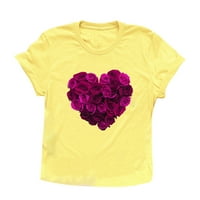PhoneOap majica Dan Print Pismo Valentine's Forts Ženska novost grafička rukava kratka ženska bluza