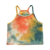 B91XZ Toddler Kids Girls Dance Tank TOP Racerback Carp Tank TOP TIE DYE SPORTSKI PLESNI PLES TOP ZA