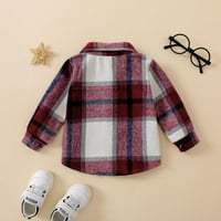 Uccdo baby Boys Girls Plaid Flannel majice Jakne, dječji dugi rukavi s dugim rukavima niz majice na