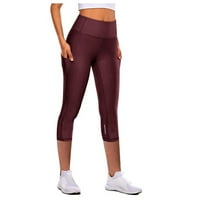 Ženske joge hlače Brze suhi elastični visoki struk kapri-hlače sa bočnim džepovima casud udobnost trčanja teretana jogger capris