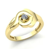 0,25ct Round nije poboljšana dame za mladeni montirani zaručni prsten sa vlastitim 10k ruža, bijelo ili žuto zlato H si2