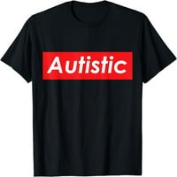 Autistična svijest Crveni Bo logotib kostim autizma Ja sam autistična majica crni tee