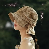Ženska šešir za sunčanje Čvrsta boja lagana pješačka šešir za sunčanje za putovanja bež slame