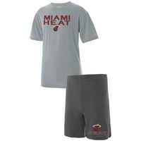 Muški pojmovi Sport Sive Heatherd Carcoal Miami toplotna majica i kratke hlače
