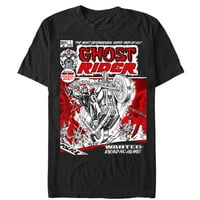 Muška marvel Ghost Rider Comic Comic Cover Ispis Grafički grafički tee crni veliki