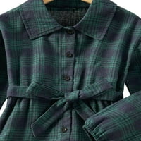 GLONME PLAID JUMPUZIC za djecu Ležerna odjeća RomaProobava gumb prema dolje jednodijelne hlače crno zelene boje