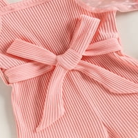 TODDLER Baby Girls Hotsons Summan Summer Red Ribded Mreži kratki rukav rumper Playsuit s Bowknot-om