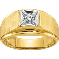14K dvotonski ibgoodman muški polirani i satenski dijamantski prsten - JBSP