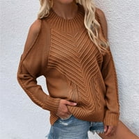 Ženski pulover Dukseri kukičani pulover Dugim rukavima Narančasta S
