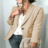 Rosfany ženski ured Blazers dugih rukava Otvorena prednja jakna sa džepovima sa kostima rada, S-XXL