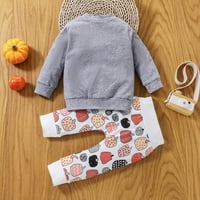 Toddler Kids Girls Outfit bundeve otiske dugih rukava vrhovi ispisa hlače postavljene odjeće za 1-3y